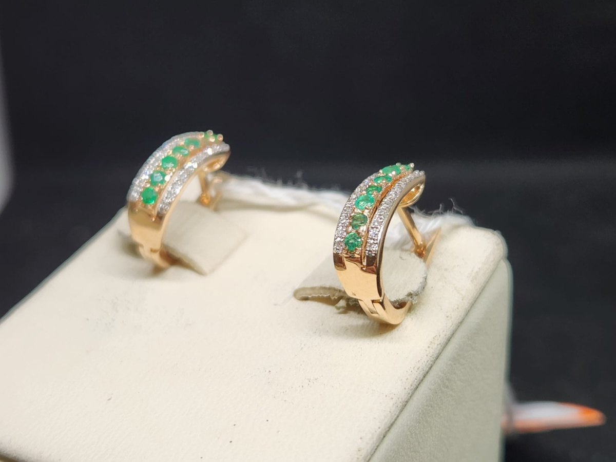 СКМИ585 СЕРЬГИ С КАМНЯМИ (Au 585)