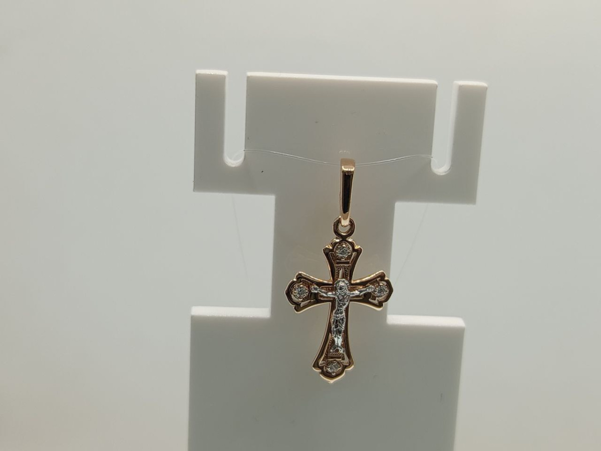 ПОДВЕСКА КРЕСТ с камнями (Au 585)