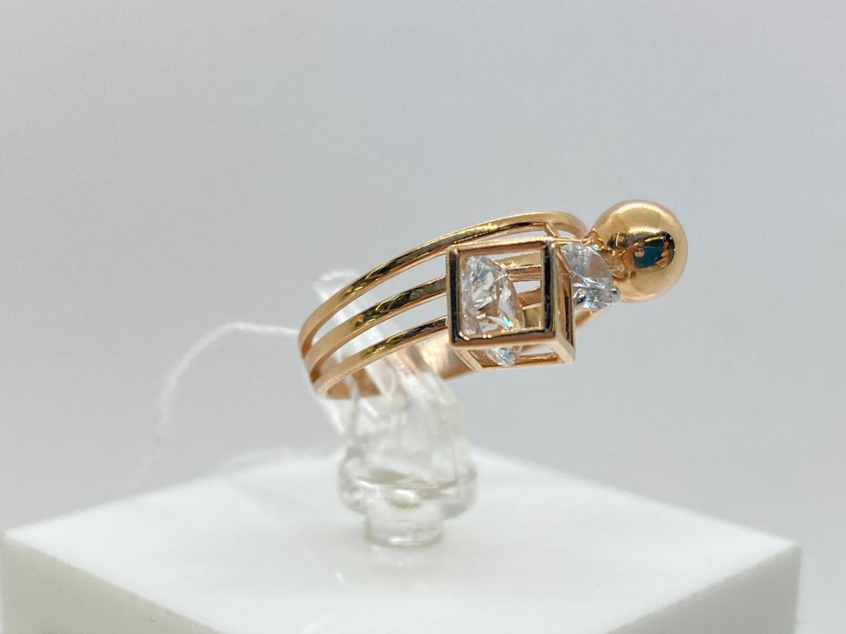 КОЛЬЦО С КАМНЯМИ (Au 585)