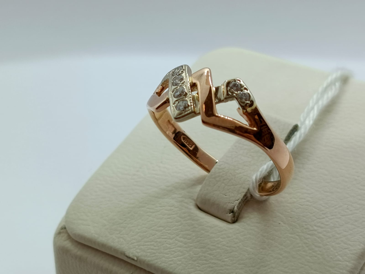 КОЛЬЦО С КАМНЯМИ (Au 585)