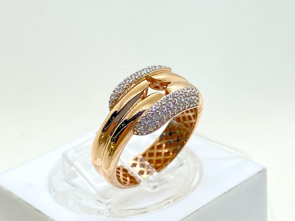 019442 КОЛЬЦО С КАМНЯМИ (Au 585)