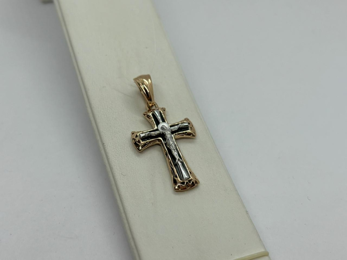 ПОДВЕСКА КРЕСТ с камнем (Au 585)