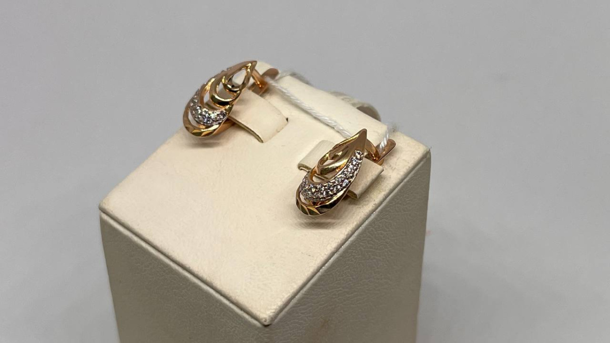 СКМИ585 СЕРЬГИ С КАМНЯМИ (Au 585)