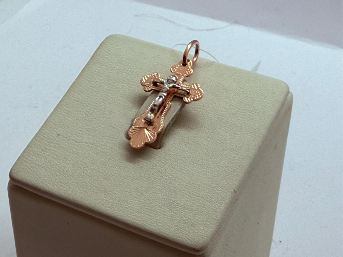 810-00273-10-00-00-02 ПОДВЕСКА КРЕСТ без камня (Au 585)