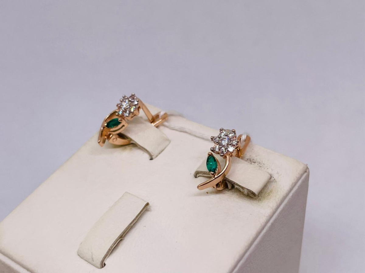 СКМИ585 СЕРЬГИ С КАМНЯМИ (Au 585)