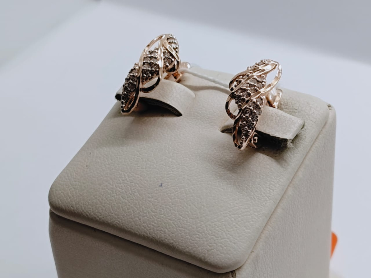 СКМИ585 СЕРЬГИ С КАМНЯМИ (Au 585)