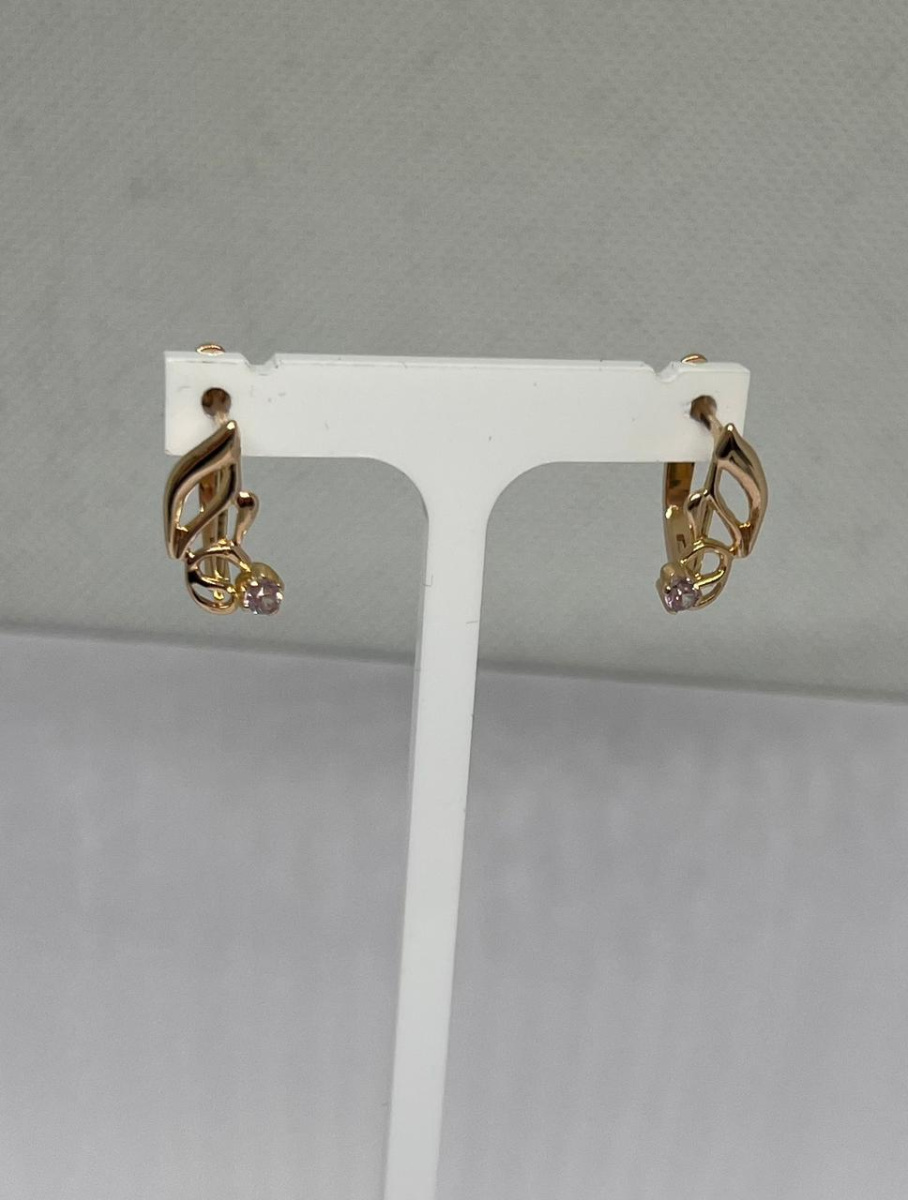 СКМ583 СЕРЬГИ С КАМНЕМ (Au 583)