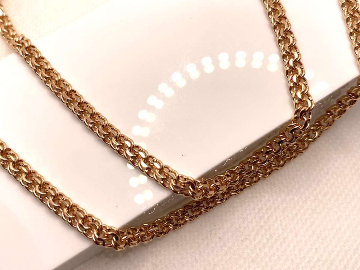 10070380150 ЦЕПЬ ПУСТОТЕЛАЯ Бисмарк (Au 585)