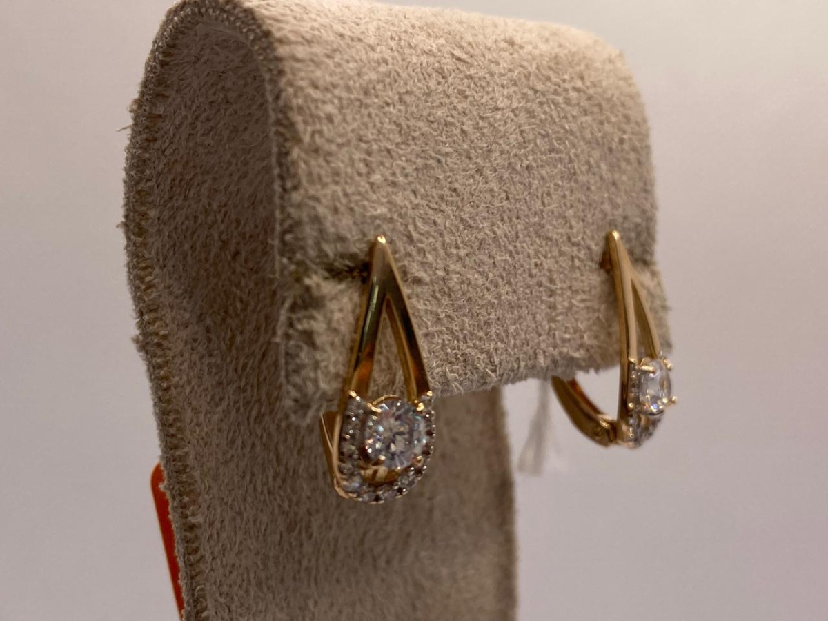 СКМИ585 СЕРЬГИ С КАМНЯМИ (Au 585)