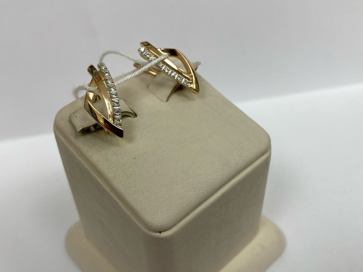 СКМИ585 СЕРЬГИ С КАМНЯМИ (Au 585)