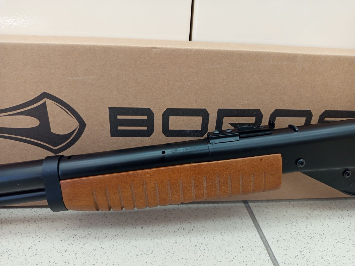 Пневматическая винтовка Borner Lever Action (скоба Генри, дерево, XS-V0W02) кал. 4.5 мм, 3 Дж.