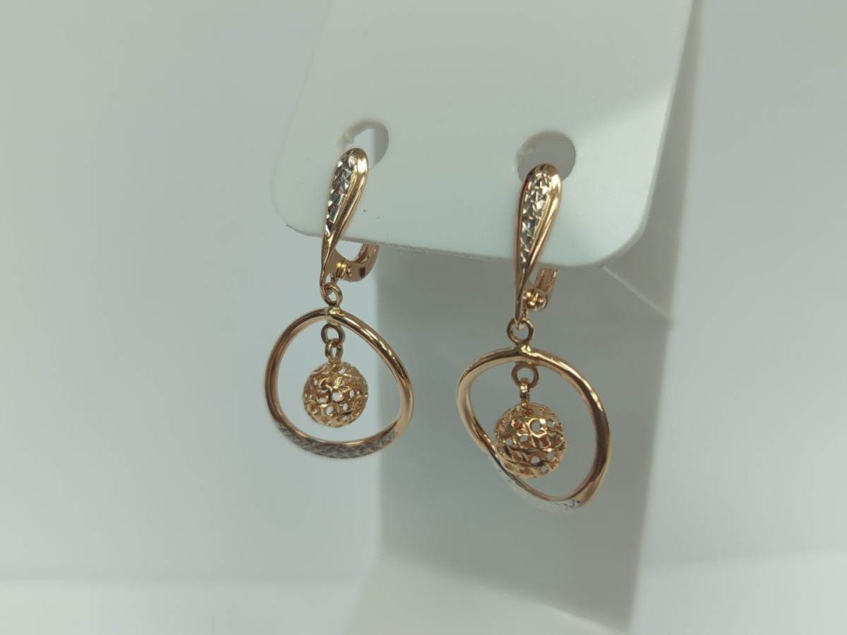 СБКМ585 СЕРЬГИ БЕЗ КАМНЯ (Au 585)