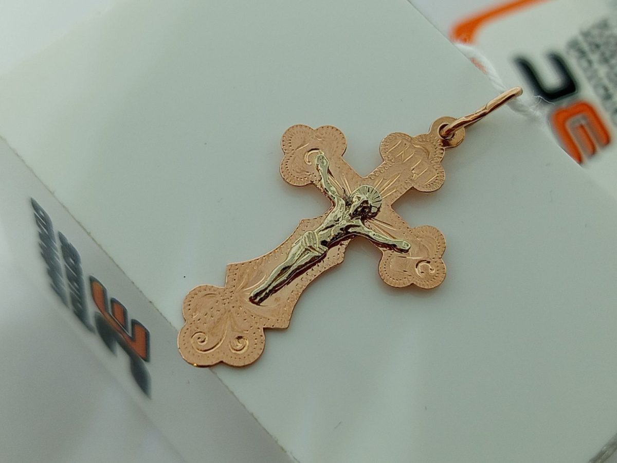 ПОДВЕСКА КРЕСТ БЕЗ КАМНЯ (Au 585)