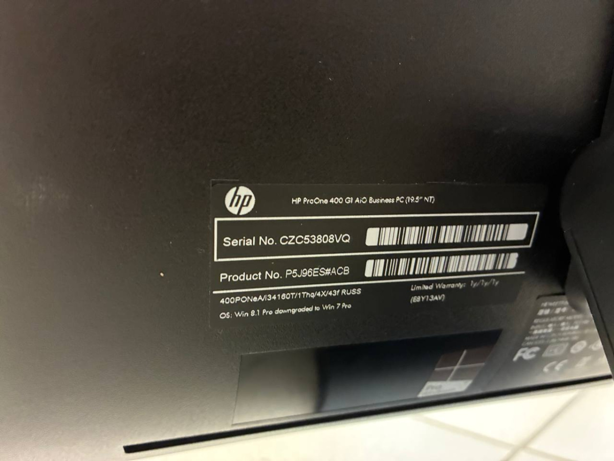 Моноблок HP; Core i3-4160T, Intel HD Graphics 4400, 16 Гб, 240 Гб, Нет