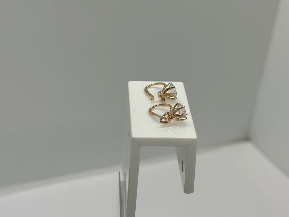 СЕРЬГИ ПЕТЕЛЬКА с камнем (Au 585)