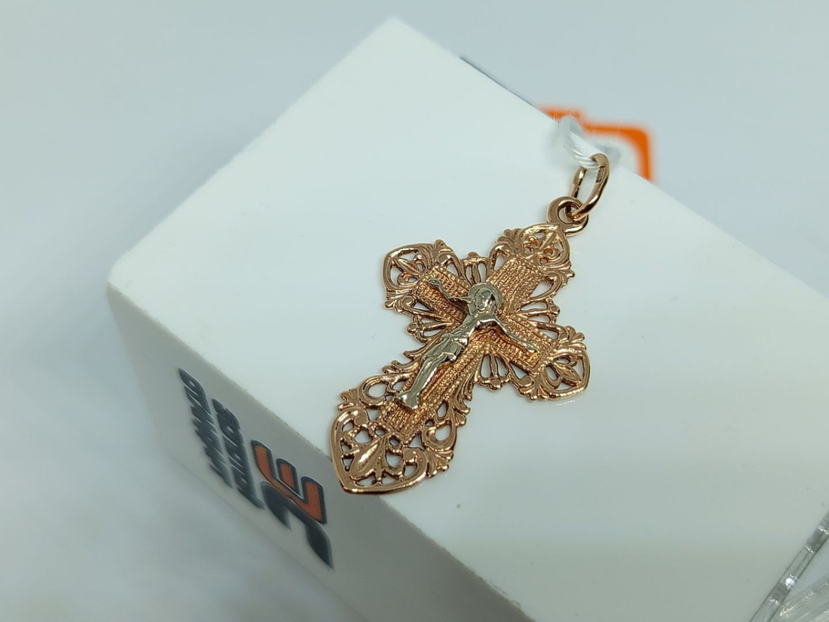 ПОДВЕСКА КРЕСТ БЕЗ КАМНЯ (Au 585)