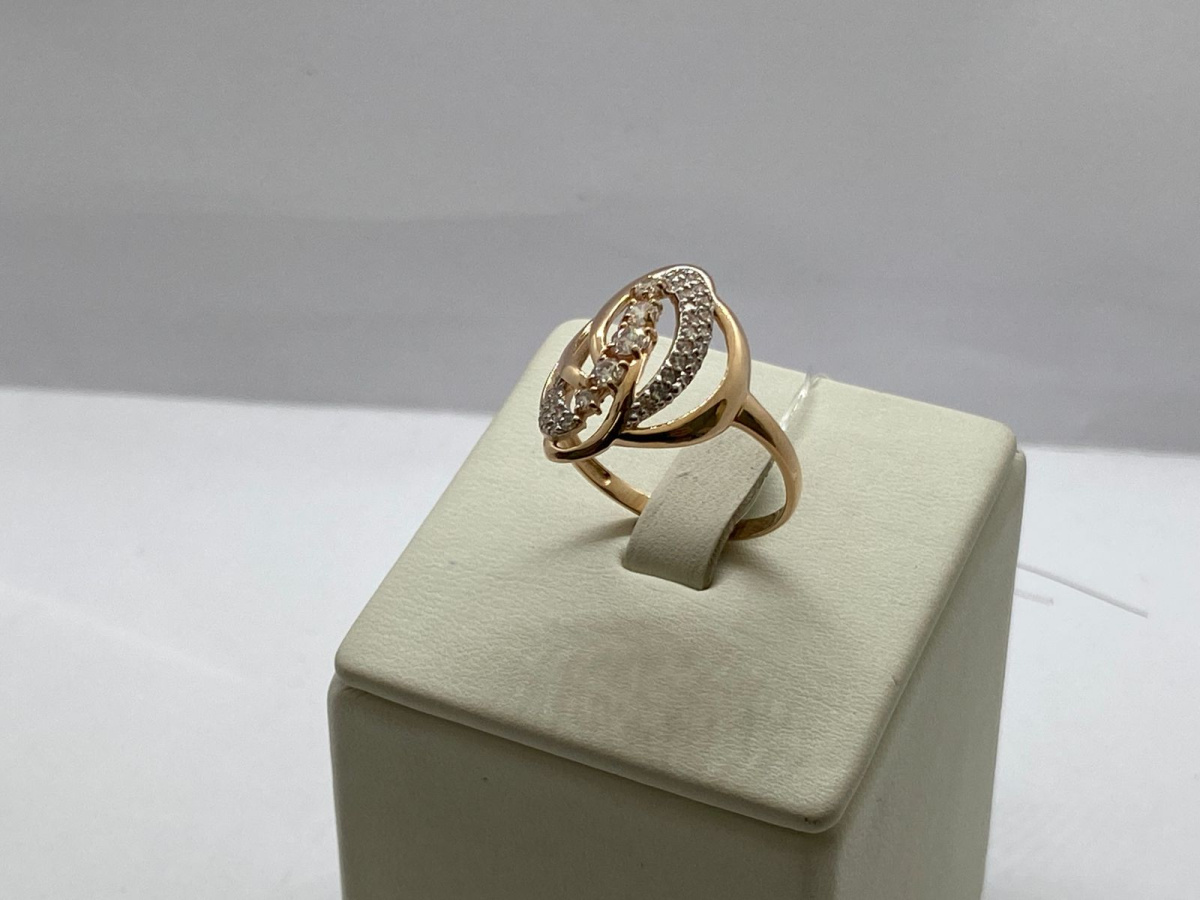 КОЛЬЦО С КАМНЯМИ (Au 585)