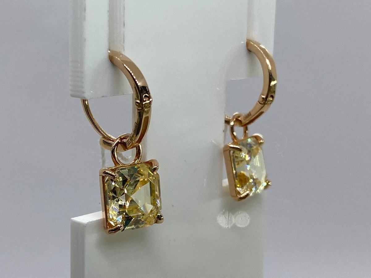 СЕРЬГИ С КАМНЕМ (Au 585)