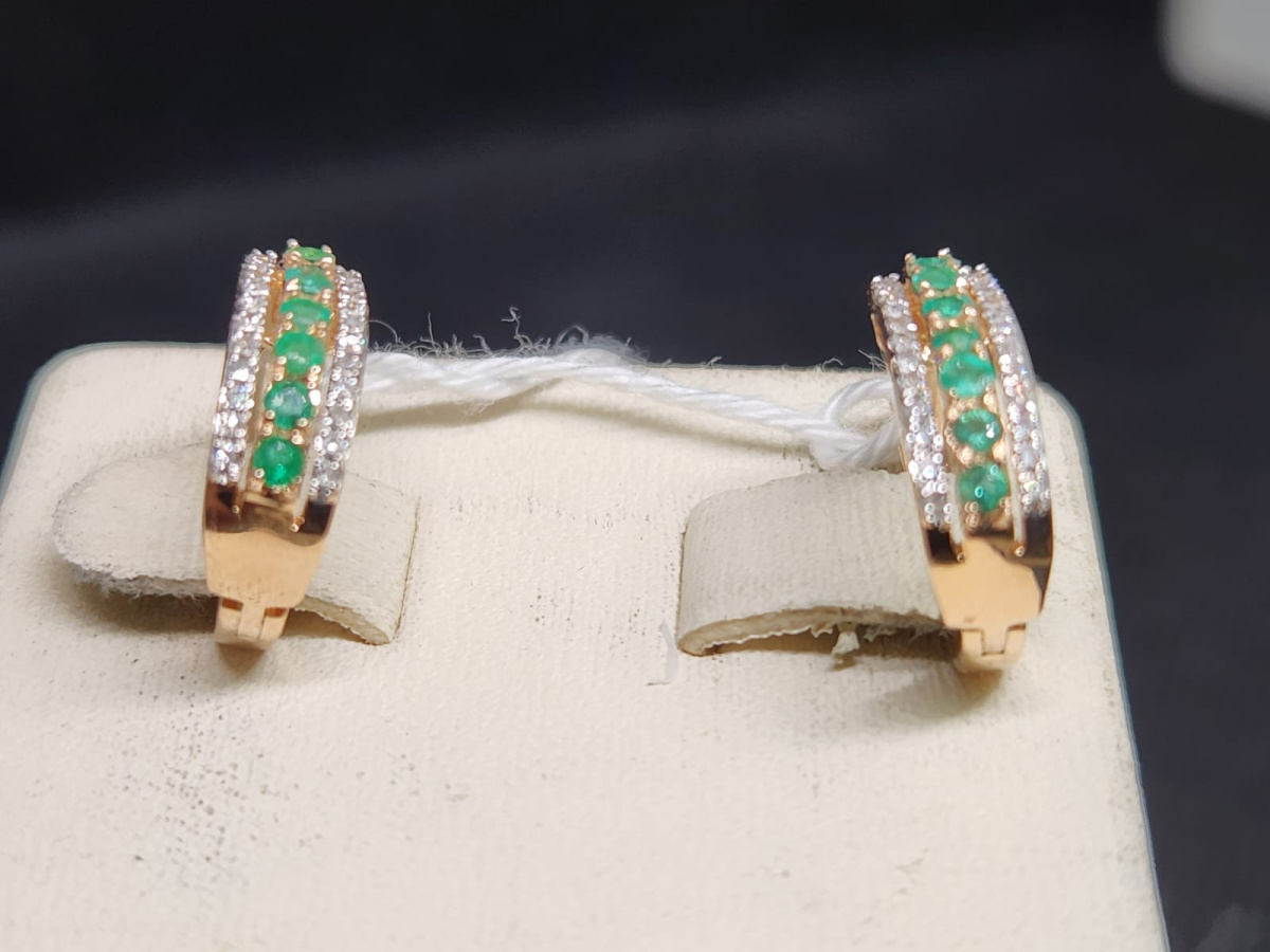 СКМИ585 СЕРЬГИ С КАМНЯМИ (Au 585)