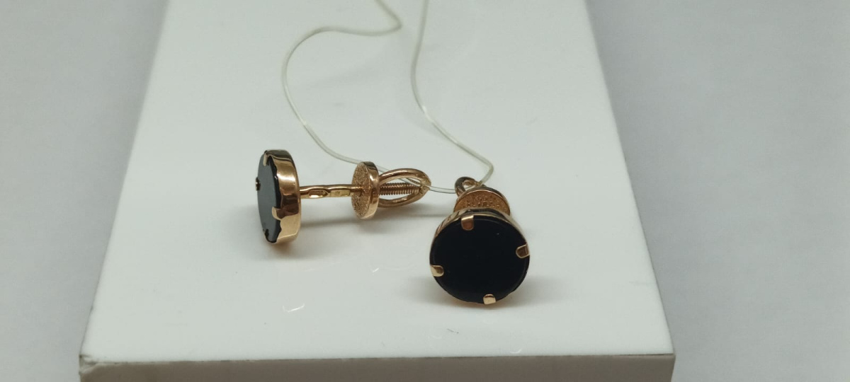 СЕРЬГИ ПУСЕТЫ с камнем (Au 585)