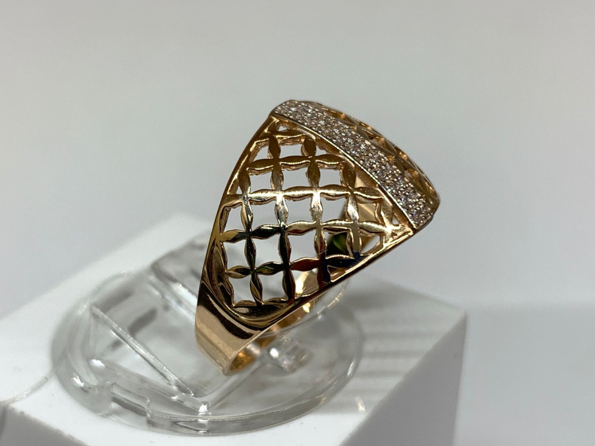 КОЛЬЦО С КАМНЯМИ (Au 585)