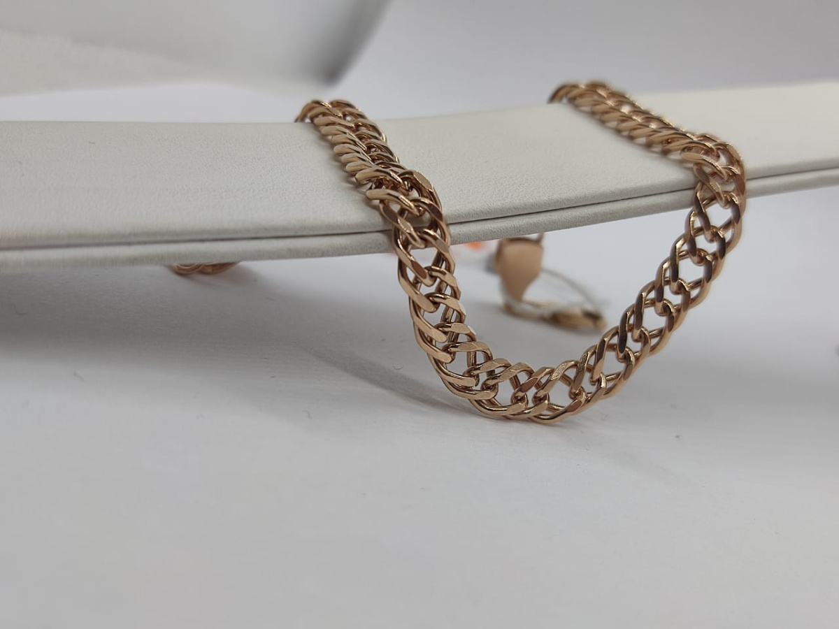 БРАСЛЕТ ПОЛНОВЕСНЫЙ Ромб двойной Au 585