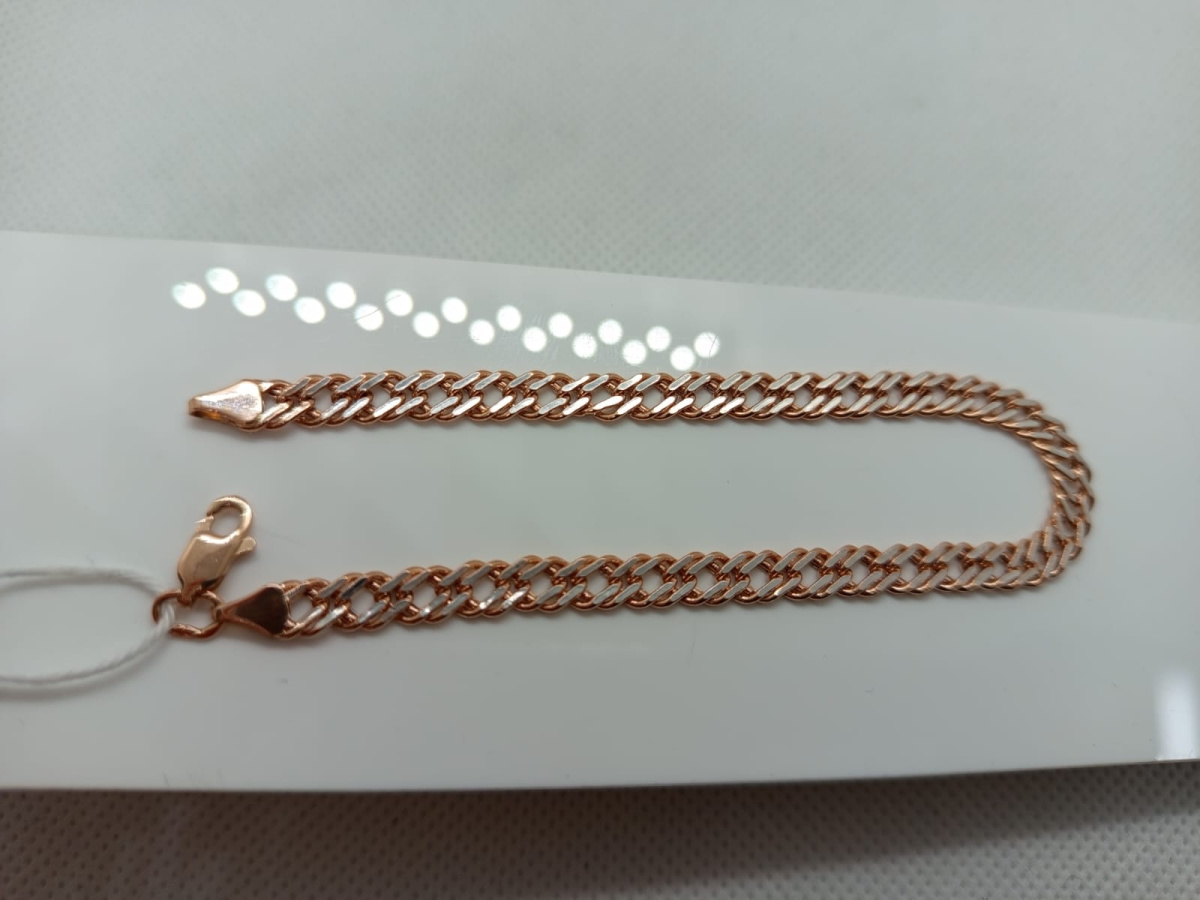 БРАСЛЕТ ПУСТОТЕЛЫЙ Ромб двойной Au 585