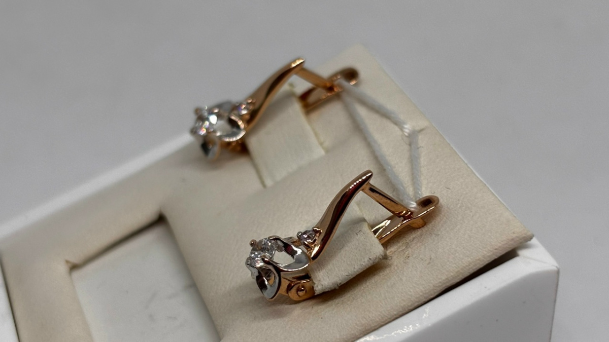 СКМИ585 СЕРЬГИ С КАМНЯМИ (Au 585)