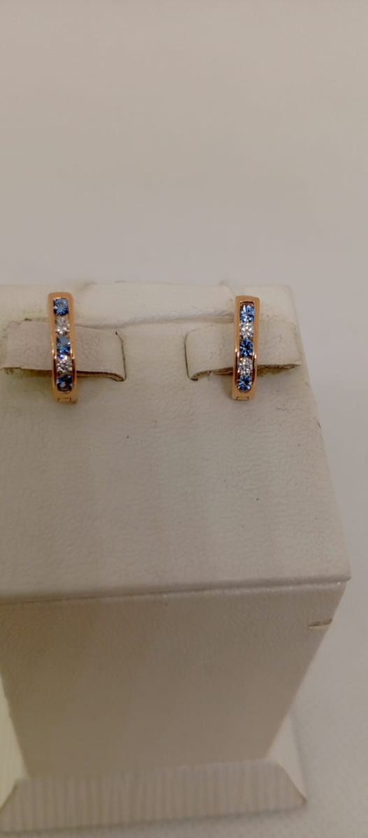 СКМИ585 СЕРЬГИ С КАМНЯМИ (Au 585)