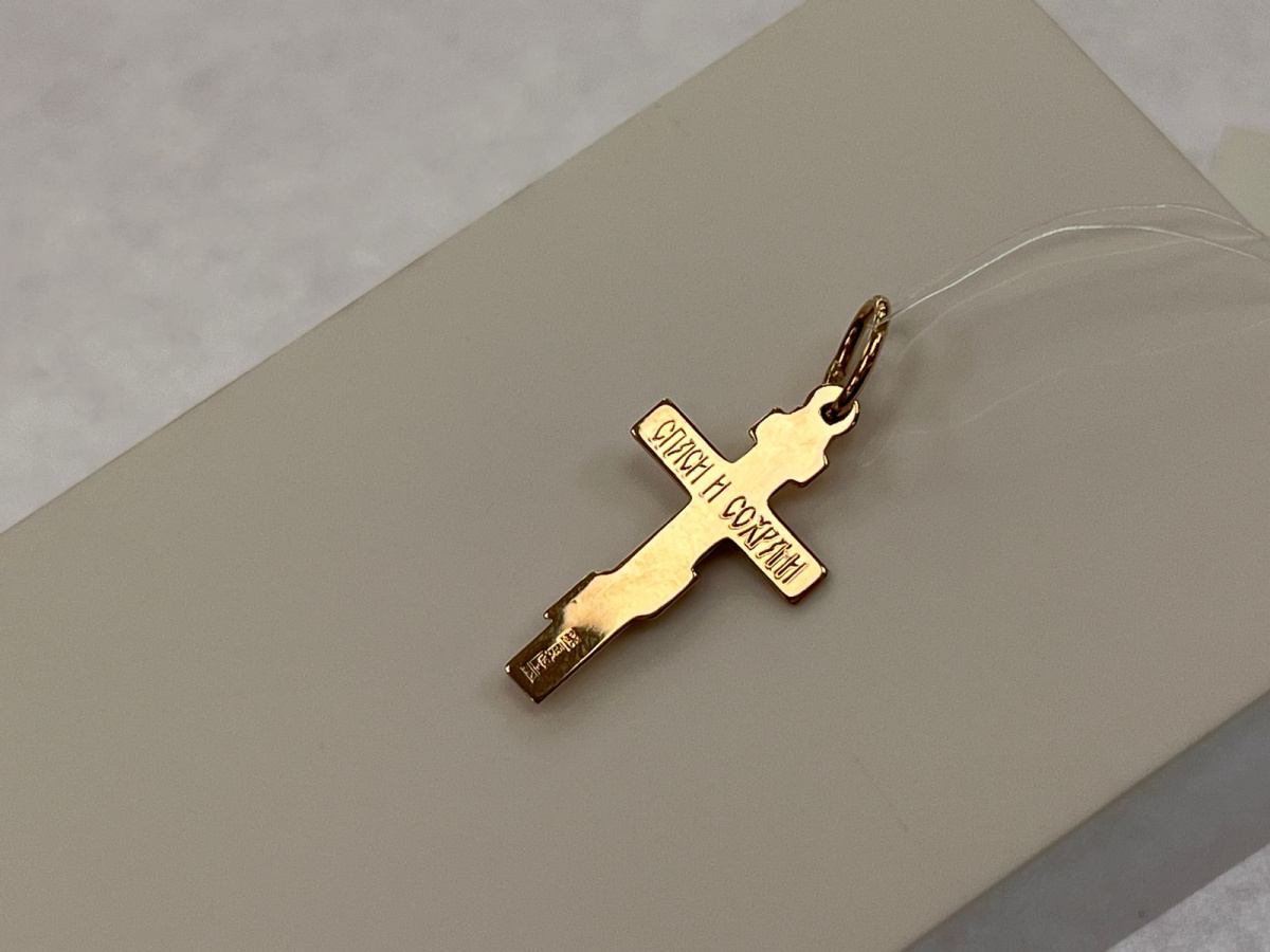 810-00268-10-00-00-02 ПОДВЕСКА КРЕСТ без камня (Au 585)