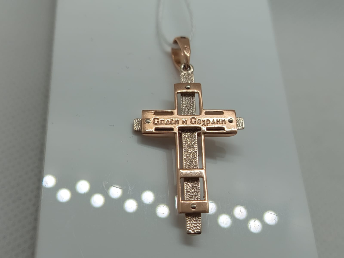 ПОДКБК585 ПОДВЕСКА КРЕСТ БЕЗ КАМНЯ (Au 585)