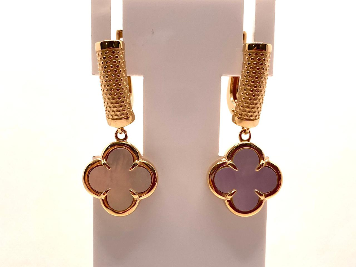 120228 п СЕРЬГИ ПЕРЛАМУТР (Au 585)