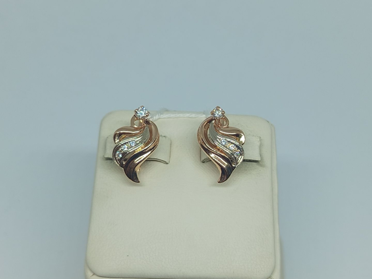 СКМИ585 СЕРЬГИ С КАМНЯМИ (Au 585)