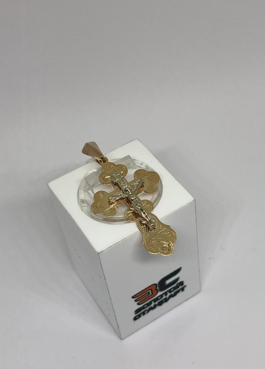 ПОДКБК585 ПОДВЕСКА КРЕСТ БЕЗ КАМНЯ (Au 585)