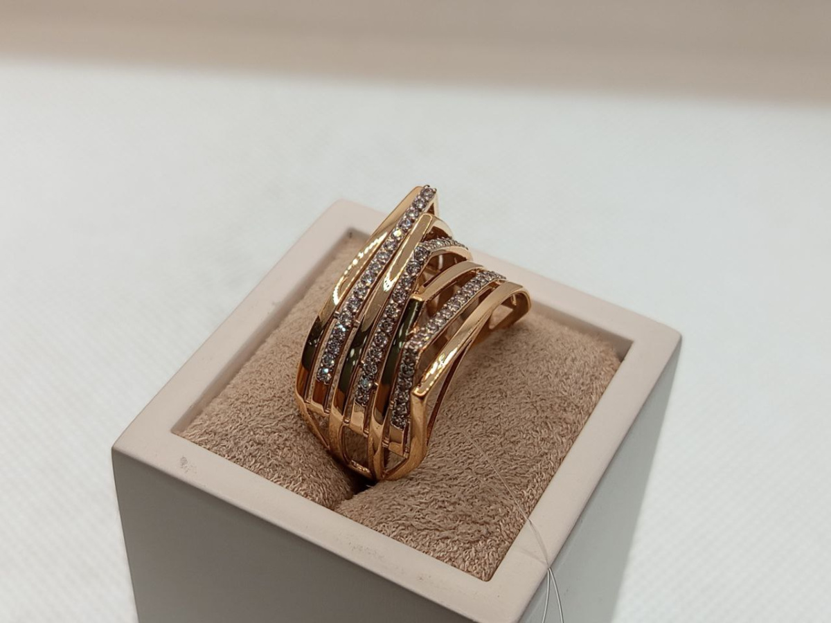 КОЛЬЦО С КАМНЯМИ (Au 585)