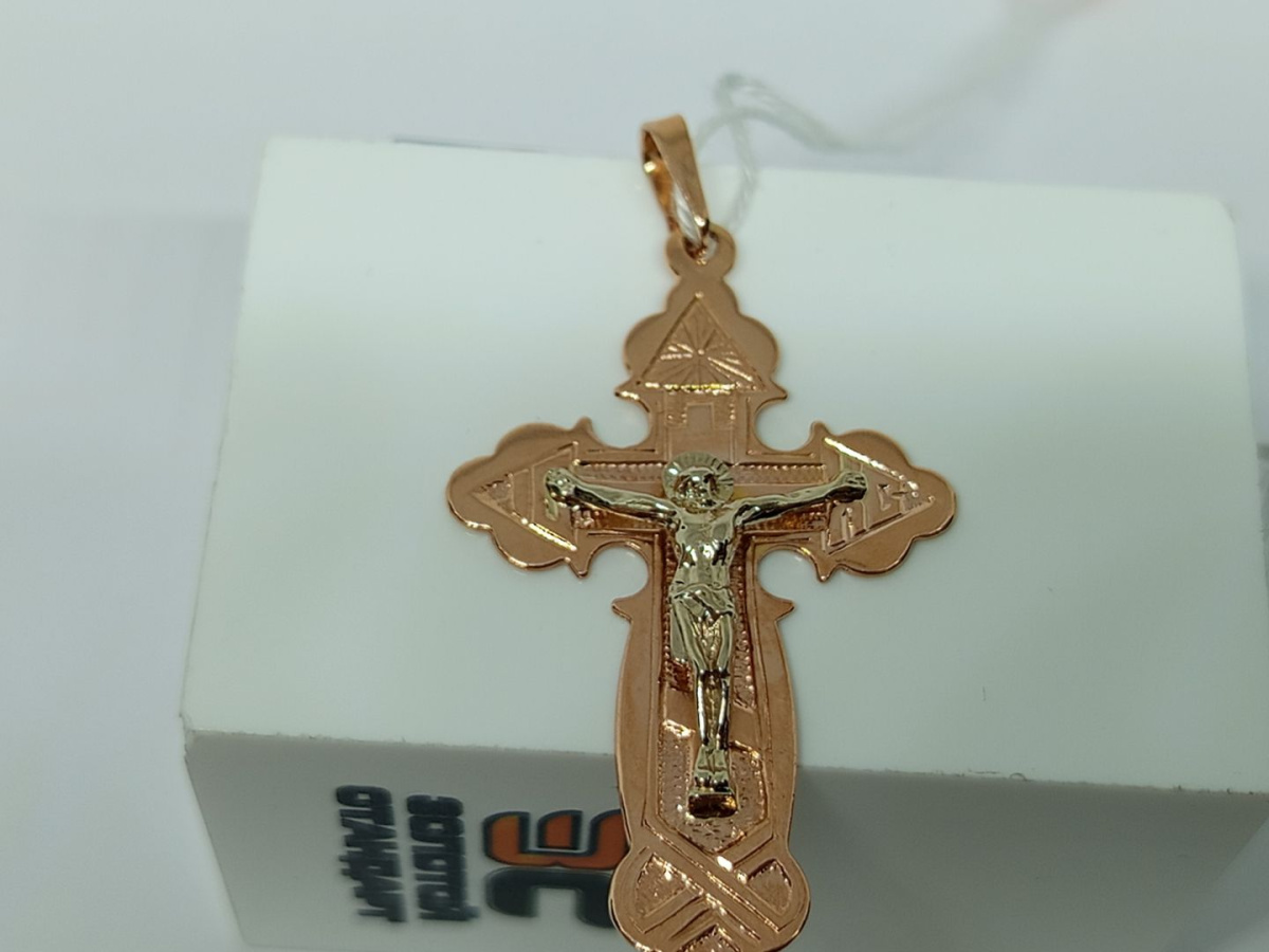 ПОДКБК585 ПОДВЕСКА КРЕСТ БЕЗ КАМНЯ (Au 585)