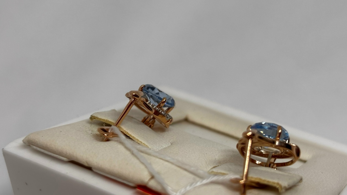 СКМИ585 СЕРЬГИ С КАМНЯМИ (Au 585)