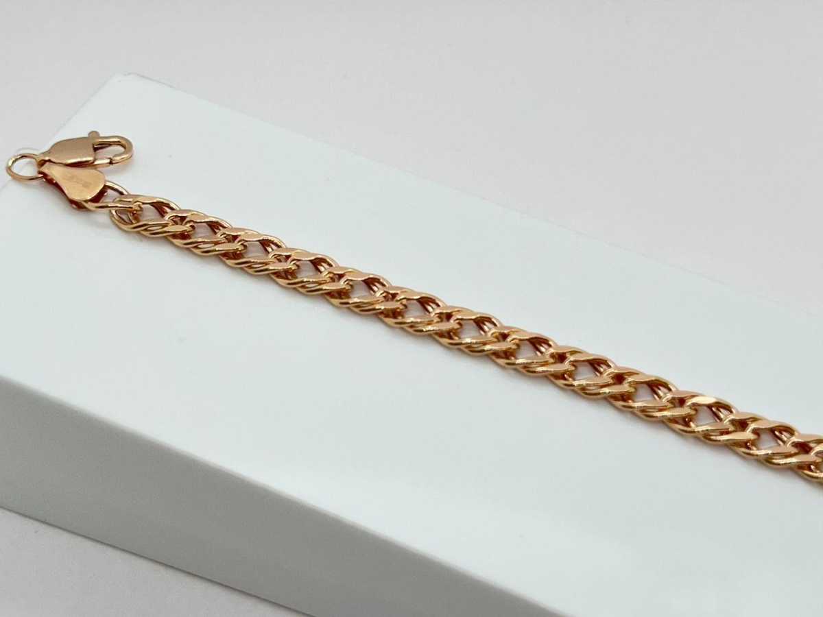 БРАСЛЕТ ПУСТОТЕЛЫЙ Ромб двойной (Au 585)