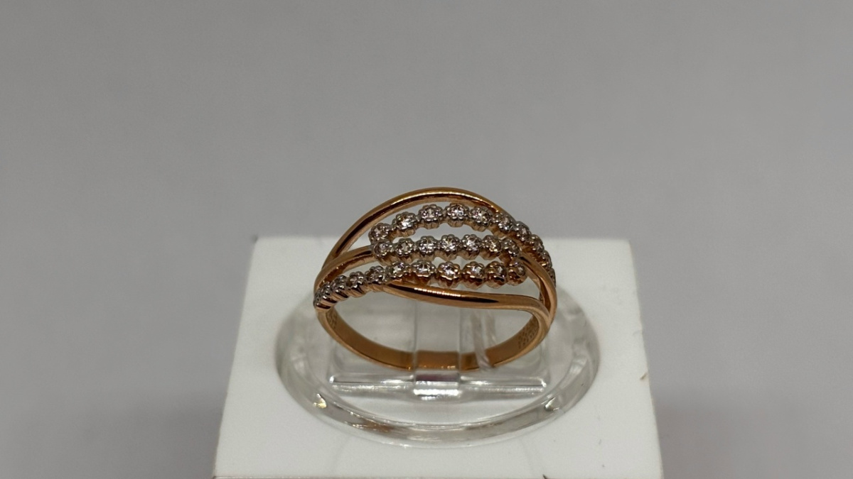 КОЛЬЦО С КАМНЯМИ (Au 585)