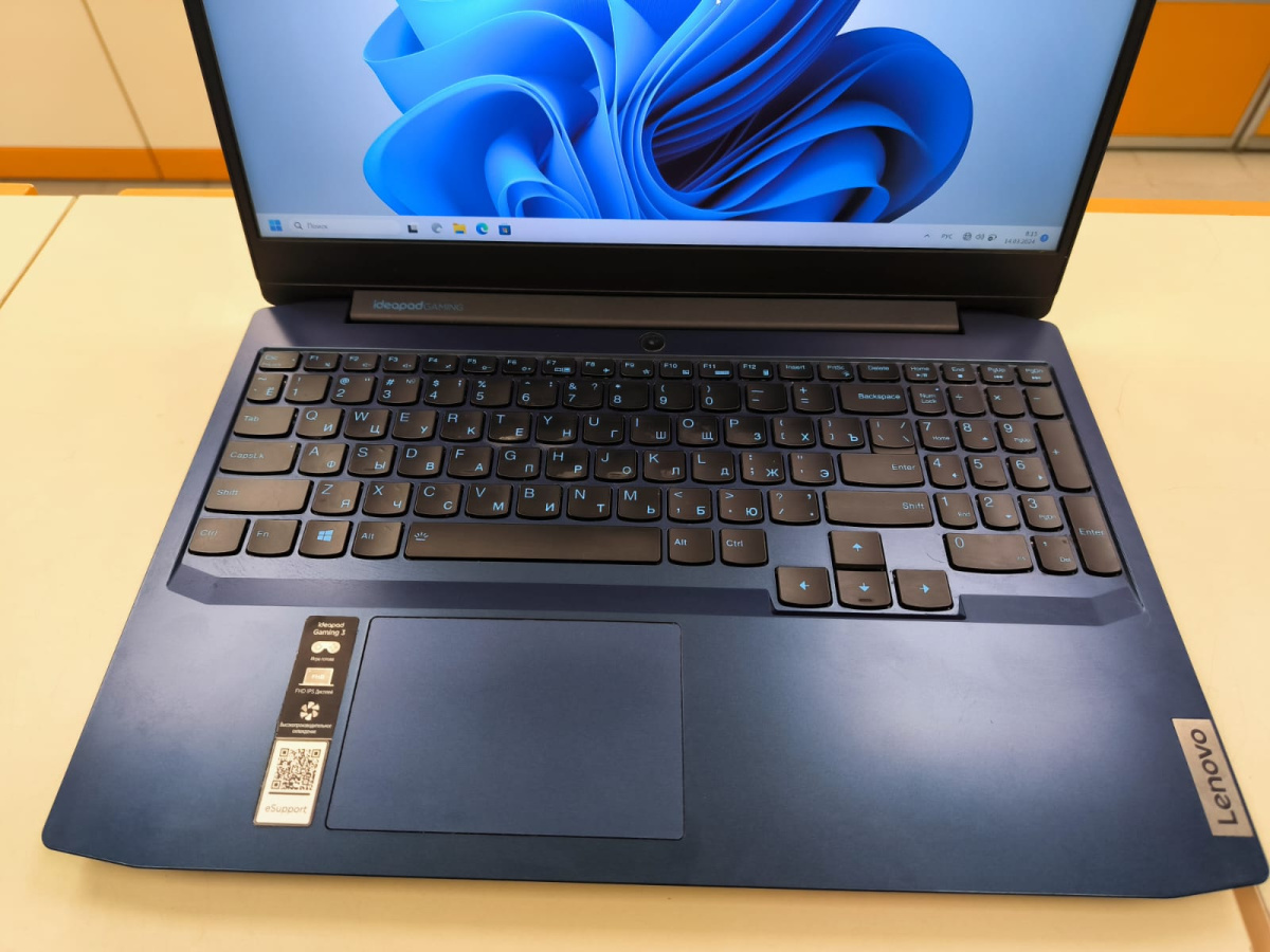 Ноутбук Lenovo IdeaPad Gaming 3 15ARH05; Ryzen 5 4600H, GeForce GTX 1650 TI, 8 Гб, 500 Гб, Нет