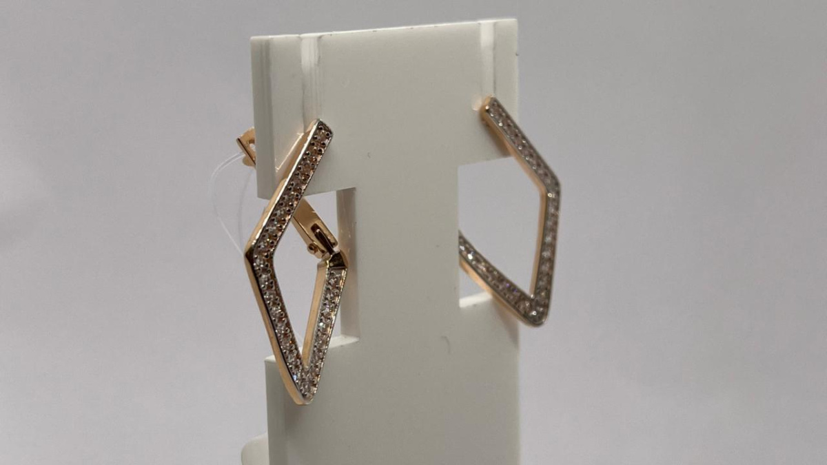 СЕРЬГИ С КАМНЕМ (Au 585)