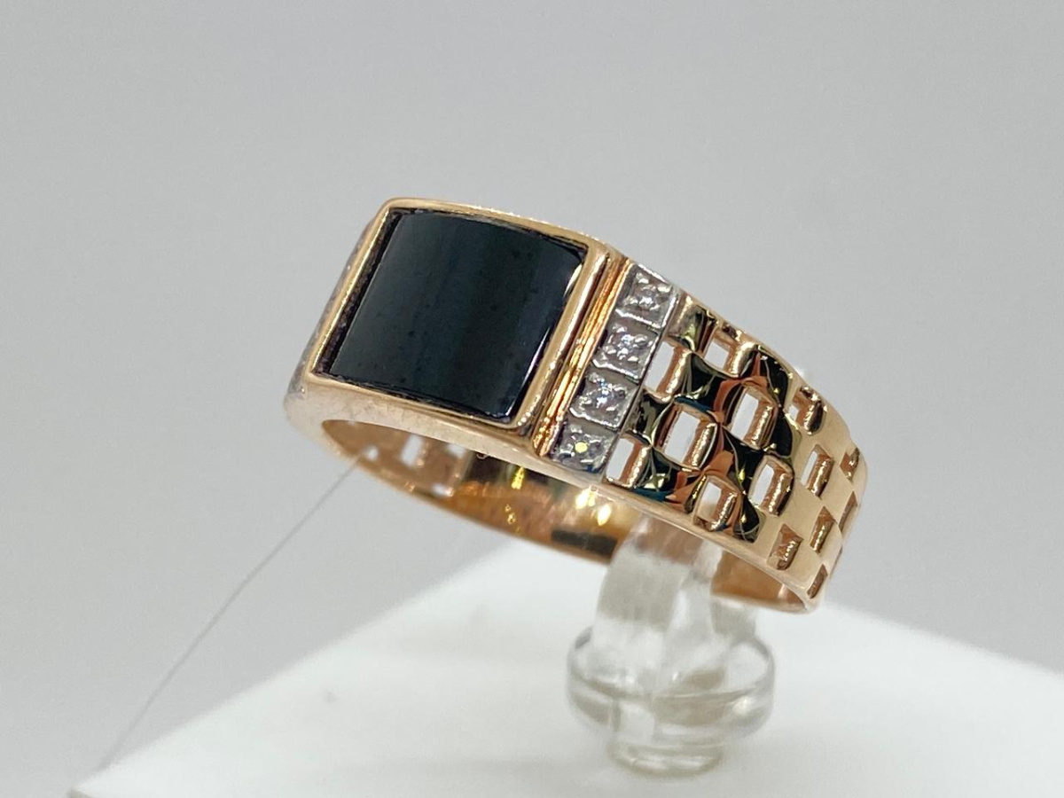 КОЛЬЦО ПЕЧАТКА с камнями (Au 585)