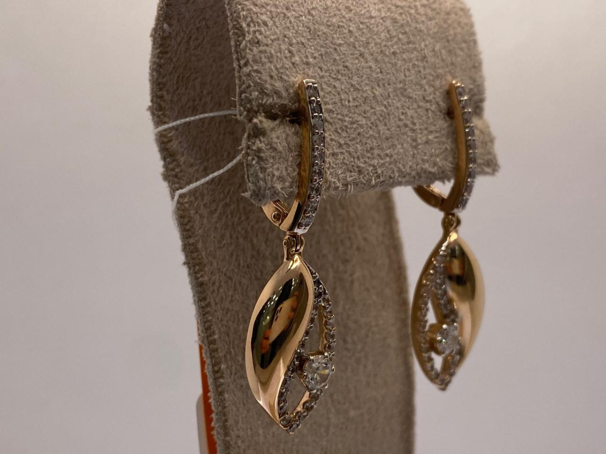 СКМИ585 СЕРЬГИ С КАМНЯМИ (Au 585)