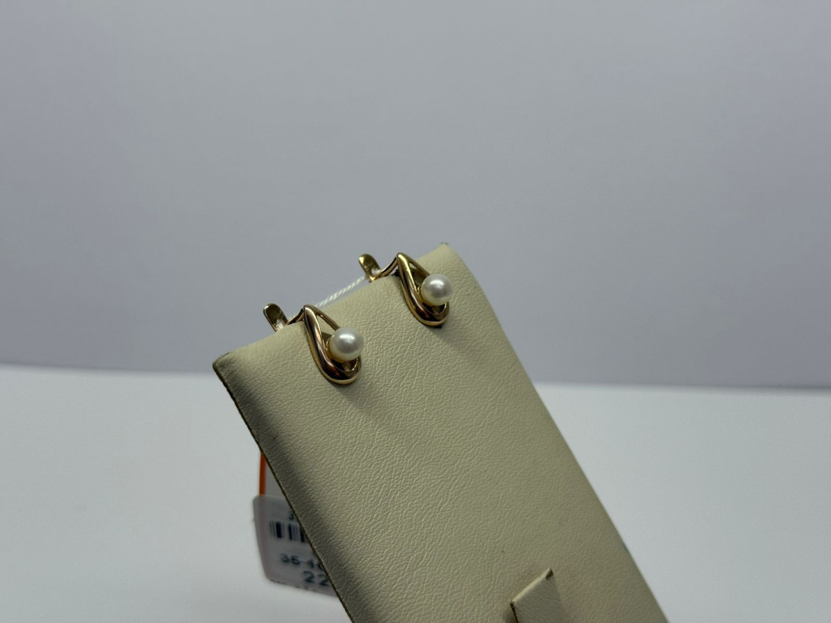 СКМ585 СЕРЬГИ С КАМНЕМ (Au 585)