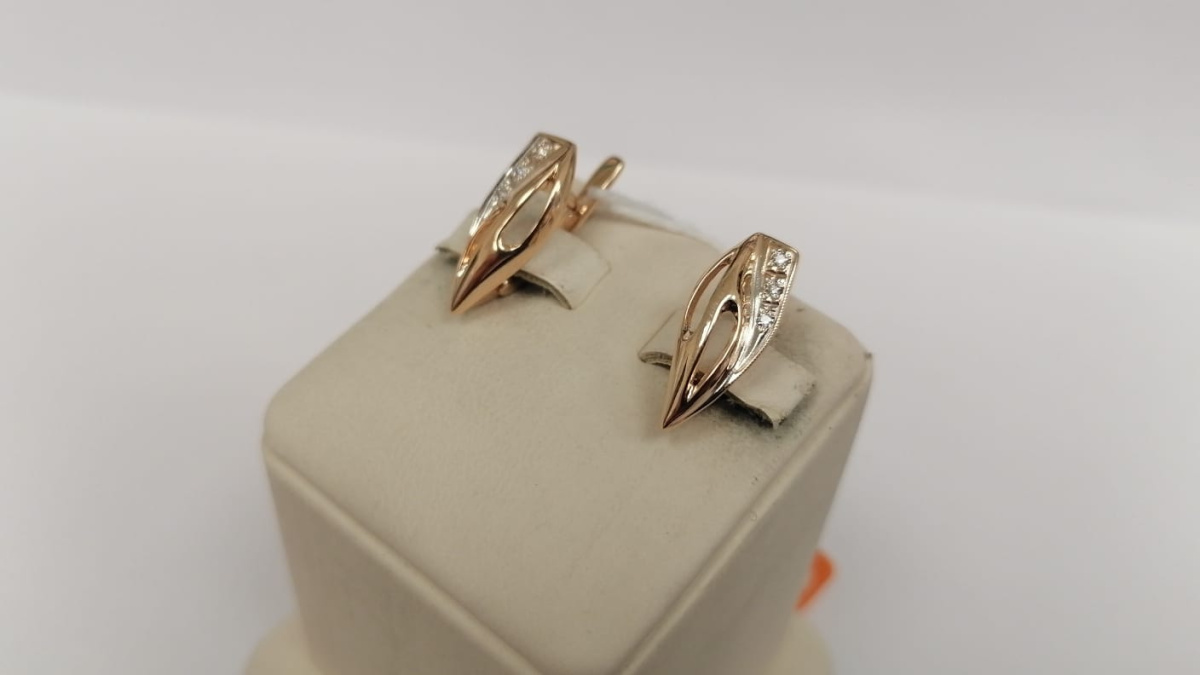 СКМИ585 СЕРЬГИ С КАМНЯМИ (Au 585)