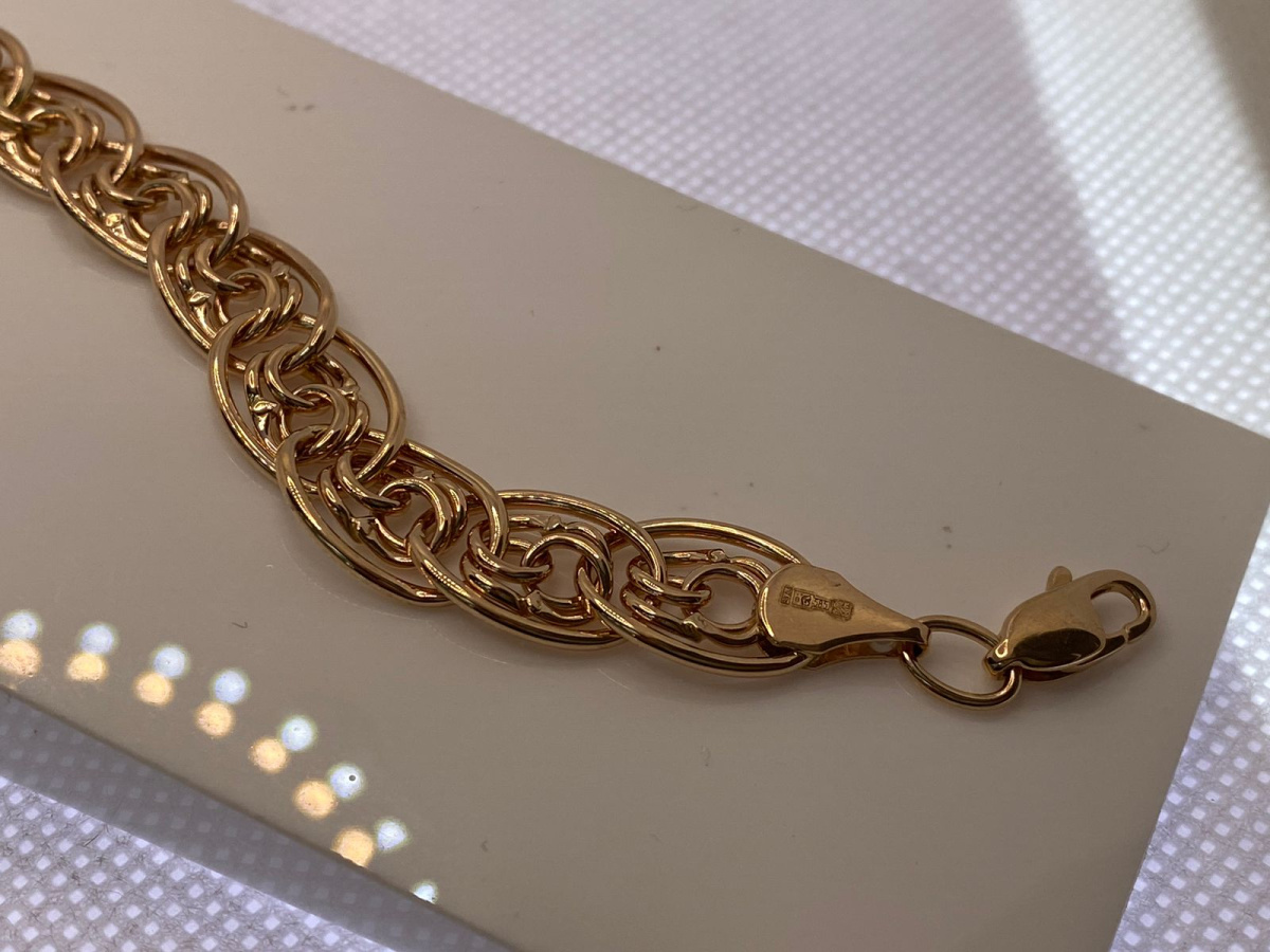 БРАСЛЕТ ПУСТОТЕЛЫЙ Нона бисмарк (Au 585)