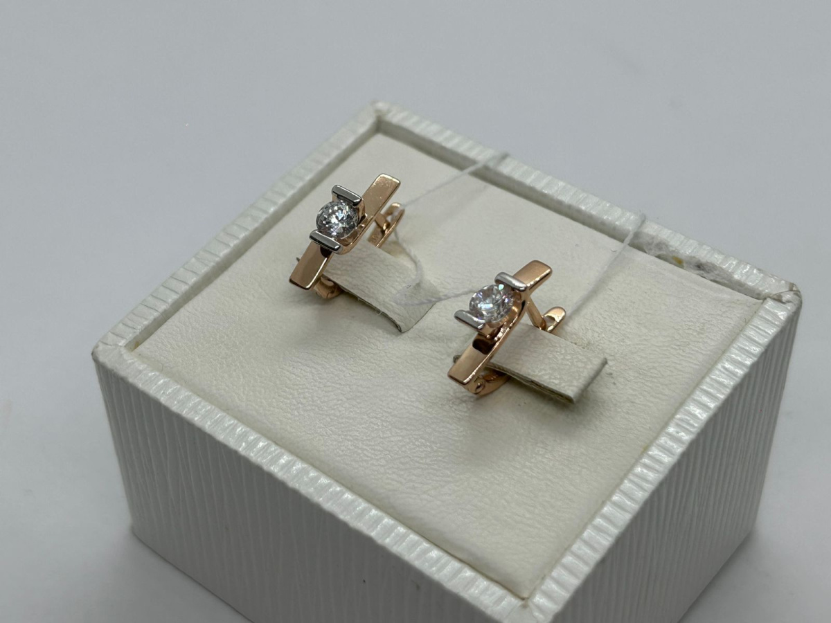 СЕРЬГИ С КАМНЕМ (Au 585)