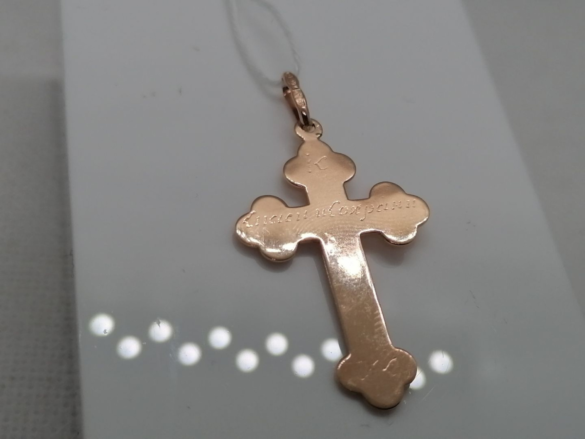 ПОДКБК583 ПОДВЕСКА КРЕСТ БЕЗ КАМНЯ (Au 583)