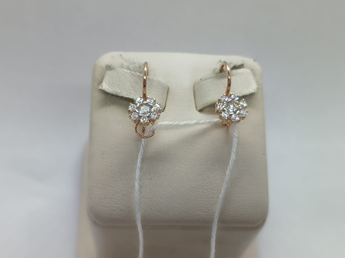 СКМИ585 СЕРЬГИ С КАМНЯМИ (Au 585)