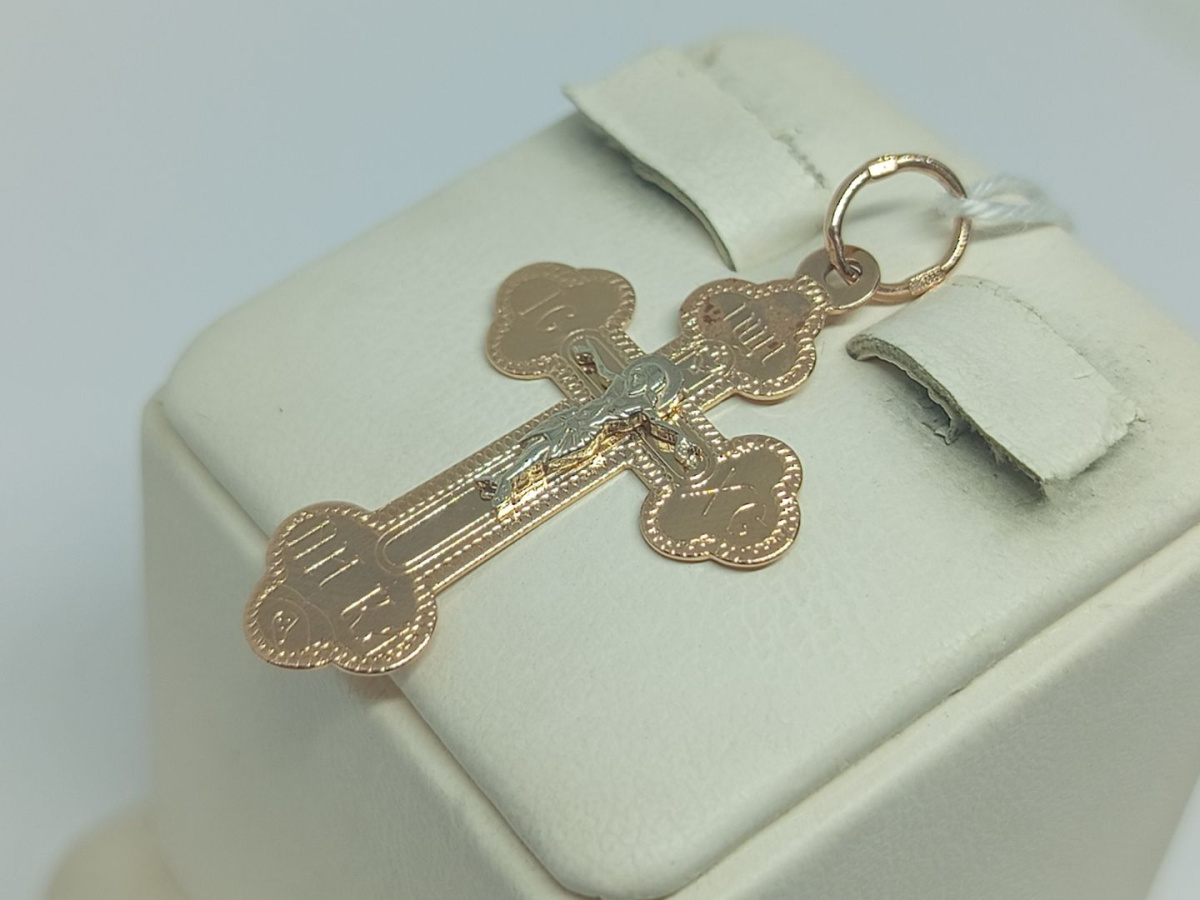 ПОДВЕСКА КРЕСТ БЕЗ КАМНЯ (Au 585)